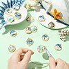 14Pcs 7 Styles Zinc Alloy Enamel Pendants FIND-CJ0004-63-5