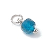 50Pcs 10 Colors Natural Mixed Stone Faceted Cube Charms PALLOY-JF04816-02-5