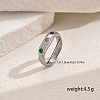 Brass Micro Pave Cubic Zirconia Rings for Women AJ0681-6-2