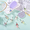 Angel Acrylic & Glass Beads Pendant Decorations HJEW-TAC0045-4