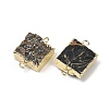 Electroplated Natural Druzy Agate Connector Charms G-R012-01G-2