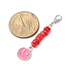 7Pcs Natural Freshwater Shell Chips & Smiling Face Alloy Enamel Pendant Decorations HJEW-JM04198-02-3