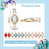 24Pcs 12 Colors Brass Pave Faceted Glass Connector Charms KK-UN0005-53-3