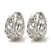 Hollow Triangle Brass Micro Pave Clear Cubic Zirconia Hoop Earring EJEW-M082-12P-2