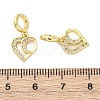 Brass Micro Pave Cubic Zirconia European Dangle Charms KK-D325-19G-01-3