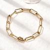 304 Stainless Steel Paperclip Chains Bracelets for Women BJEW-K237-21G-2
