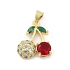 Brass Micro Pave Cubic Zirconia Pendants KK-Z090-01G-01-1
