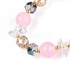 Natural Chalcedony and Glass Beads Charm Bracelets BJEW-T022-14E-4