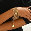 Hollow Alloy Star & Ring Link Chain Bracelets for Women VR3342-2-2