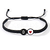 304 Stainless Steel Alphabet Beads Braided Bead Bracelets RY3090-30-1