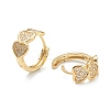 Brass Micro Pave Clear Cubic Zirconia Huggie Hoop Earrings EJEW-A058-15G-3