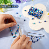 70Pcs 7 Colors Glass Pearl Round Connector Charms PALLOY-TA00265-7