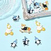 12Pcs 6 Styles Alloy Enamel Pendants ENAM-FP0002-62-5
