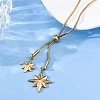 304 Stainless Steel Star Lariat Slider Necklaces NJEW-R026-14G-3