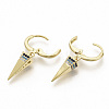 Brass Micro Pave Colorful Cubic Zirconia Dangle Hoop Earrings EJEW-S208-069-3