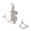 Brass Micro Pave Clear Cubic Zirconia Fold Over Clasps KK-G505-24A-P-2