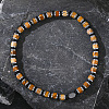 Natural Picture Jasper & Synthetic Non-magnetic Hematite Beads Stretch Bracelets for Men NY6374-4