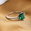 Brass Micro Pave Cubic Zirconia Finger Rings for Women FS-WG14AB5-01-3