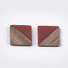 Resin & Walnut Wood Cabochons LS-RESI-S358-A-90B-2