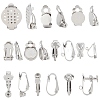 36Pcs 9 Style 304 Stainless Steel Clip-on Earring Findings STAS-SC0003-70-1
