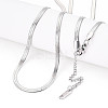 Anti-Tarnish 3mm Stainless Steel Flat Snake Chain Necklaces for Men Women NJEW-G160-03P-1