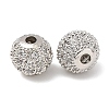 Round Brass Micro Pave Cubic Zirconia Beads X-ZIRC-N016-01P-8mm-1