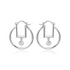 Brass & Clear Cubic Zirconia Hoop Earrings FS-WG3D18D-01-1