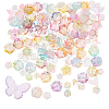 10Sets 200G Transparent Acrylic Frosted Beads FACR-HS0001-02C-1