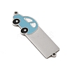 304 Stainless Steel Light Sky Blue Enamel Vehicle Connector Charms STAS-P377-13P-C-2