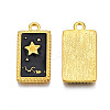 Rack Plating Golden Alloy Enamel Pendants ENAM-S122-50G-3