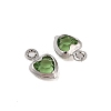Heart Rack Plating Brass Glass Pendants KK-S385-01P-02-2