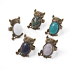 Natural & Synthetic Mixed Stone Adjustable Rings RJEW-JR00235-M-1