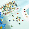 72Pcs 12 Styles Rack Plating Brass Glass Charms KK-TA0001-78-5