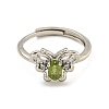 Butterfly Brass Adjustable Rings RJEW-G317-05P-3
