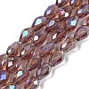 Transparent Electroplate Glass Beads Strands EGLA-N013-T10mm-B02-1