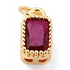 Real 18K Gold Plated Brass Inlaid Cubic Zirconia Charms ZIRC-L100-075G-04-2