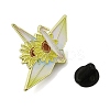 Paper Crane & Sunflower Alloy Enamel Pin Backs for Clothes for Women LS-JEWB-F043-02C-3