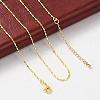 Brass Ball Chain Necklaces for Women NJEW-D302-32G-2