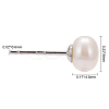 Anti-Tarnish Pearl Ball Stud Earrings X-EJEW-Q701-01A-2