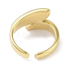 Leaf 304 Stainless Steel Rhinestone Cuff Ring for Women RJEW-C099-03G-02-3