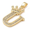 Rack Plating Brass Micro Pave Cubic Zirconia Pendants KK-D535-01U-RS-2