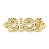Rack Plating Brass Pave Clear Cubic Zirconia DIOS Links KK-U029-17G-1