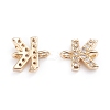 Brass Micro Pave Cubic Zirconia Letter Links ZIRC-I042-16G-K-2