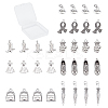 64Pcs 8 Styles Tibetan Style Alloy Pendants PALLOY-SC0003-36AS-1