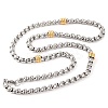 304 Stainless Steel Box Chain Necklaces for Women NJEW-G140-03GP-1