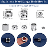 48Pcs 8 Styles 304 & 201 Stainless Steel Beads STAS-SC0009-35-2