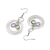 Glass Oval Dangle Earrings EJEW-JE05724-01-4