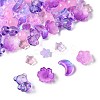 126Pcs 8 Styles Electroplate Transparent Glass Bead GLAA-FS0002-50-2