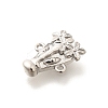 Rack Plating Brass Flower Animal Connector Charms KK-L225-027P-2