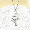 304 Stainless Steel Flamingo Shaped Pendant Cable Chain Necklaces for Women Men NJEW-Q032-02A-P-1